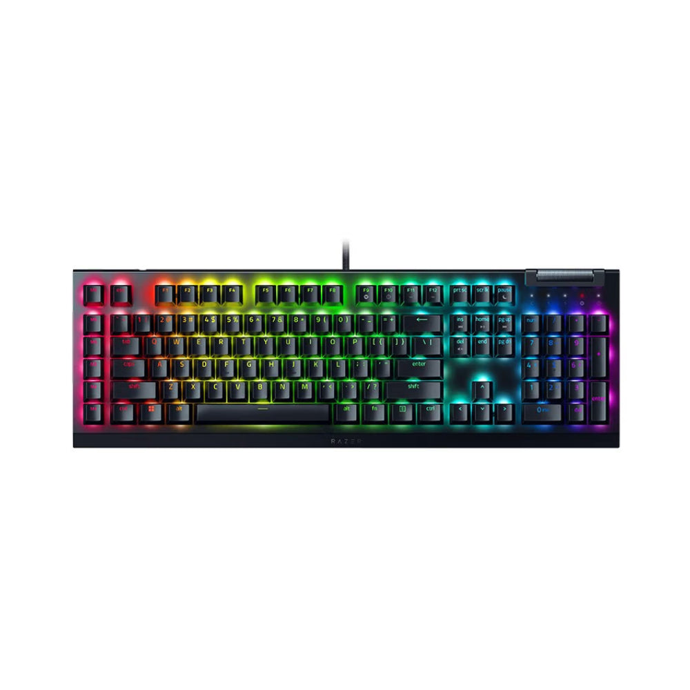 لوحة مفاتيح الألعاب Razer BlackWidow V4 X (Green Switch)، باللون الأسود، بتصميم إنجليزي