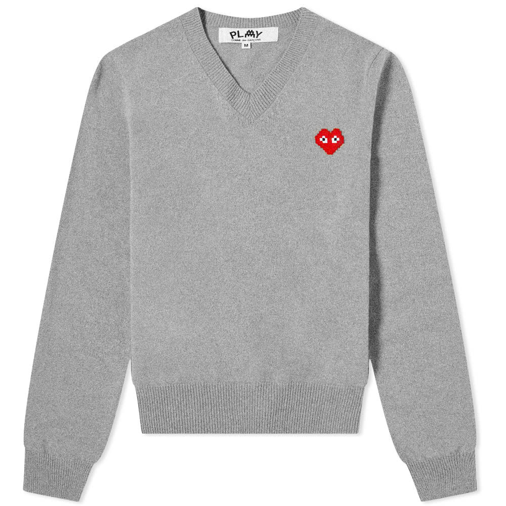 Jumper Comme des Garçons Play Invader Heart V-Neck Pullover