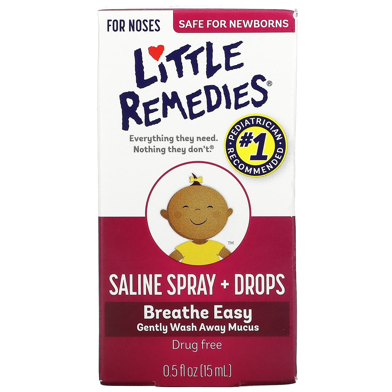 Saline Spray - Little Remedies nasal drops, 15 ml