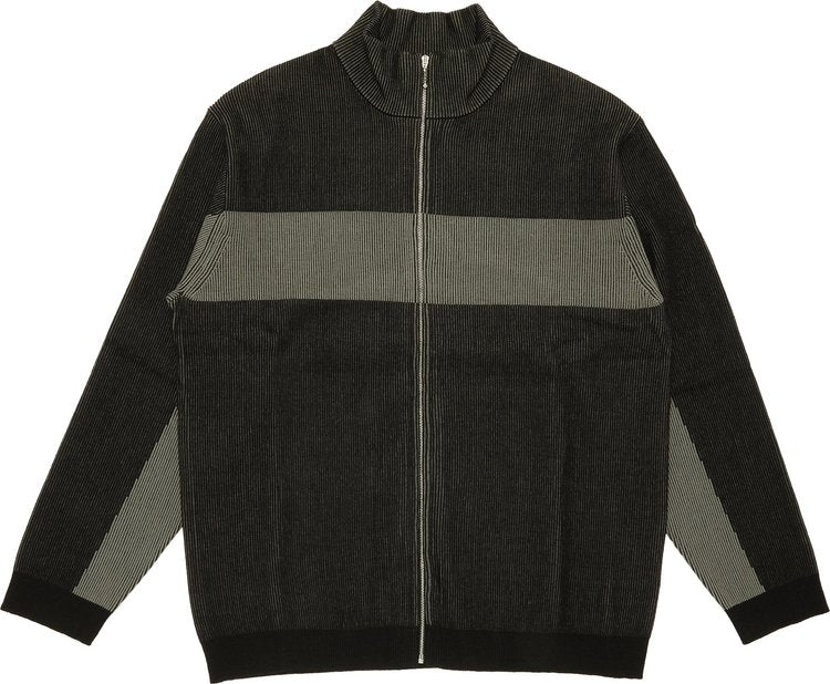 Supreme 2-Tone Ribbed Zip Up Sweater 'Black'