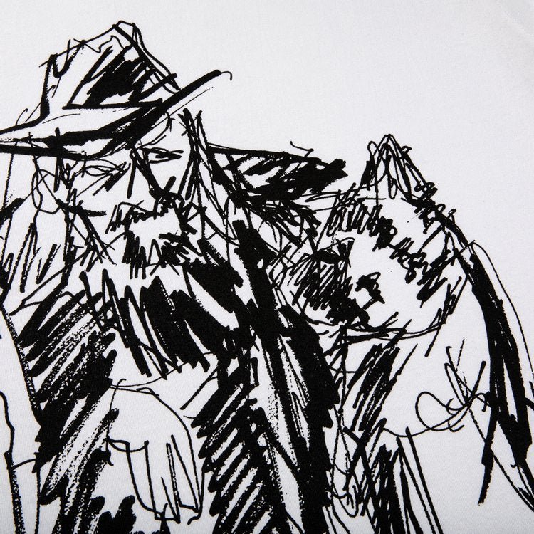 تي شيرت Supreme x Yohji Yamamoto Scribble Portrait 'White'، أبيض