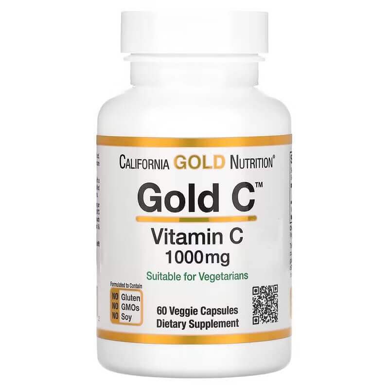 USP Vitamin C California Gold Nutrition Gold C 1000 mg, 60 Vegetarian Capsules