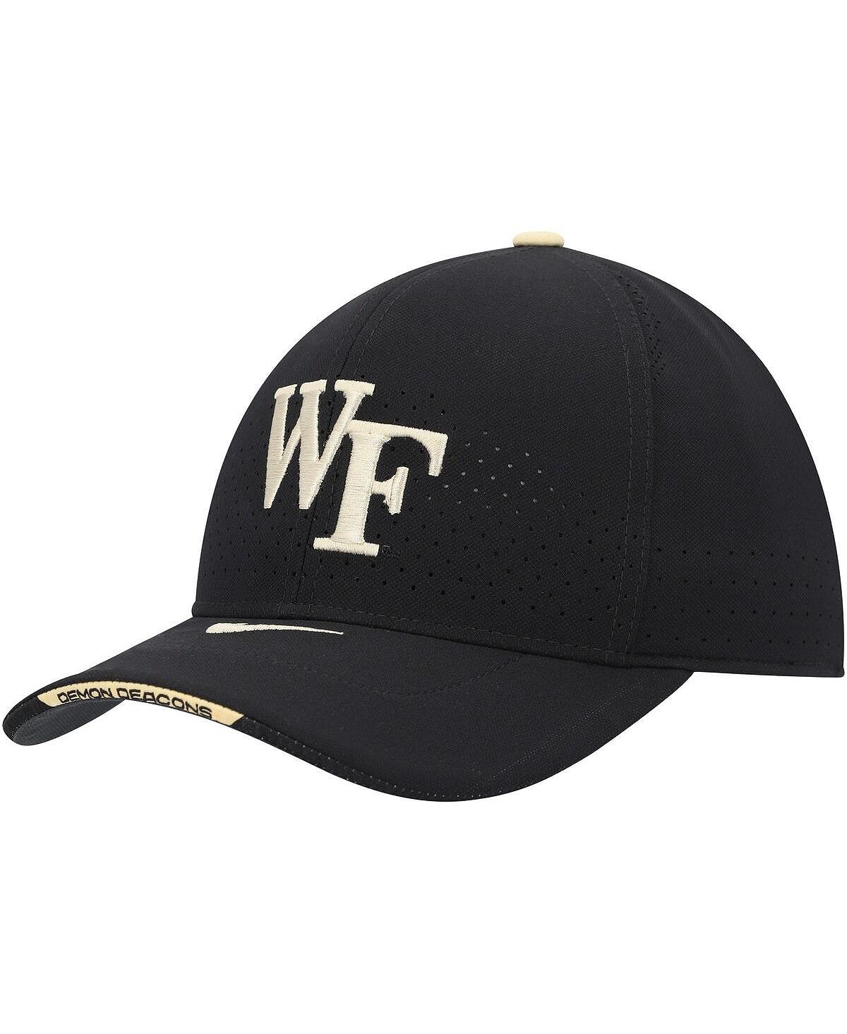 قبعة Nike Wake Forest Demon Deacons Classic99 للرجال باللون الأسود مع شعار Swoosh Performance Flex