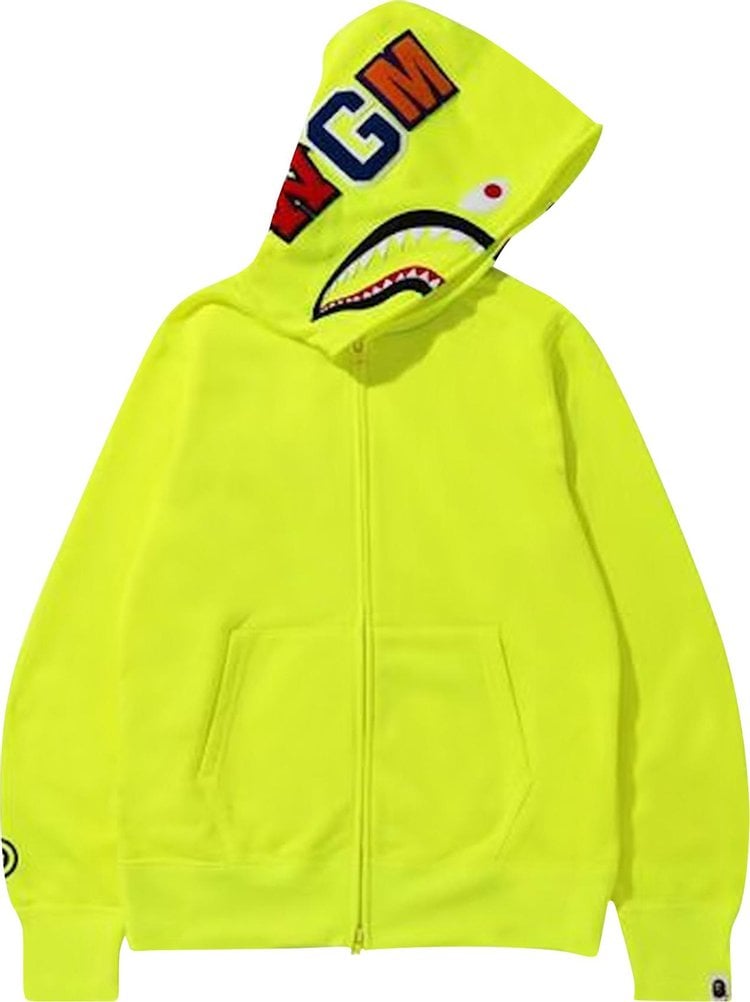 هودي بسحاب كامل من BAPE Neon Shark باللون الأصفر