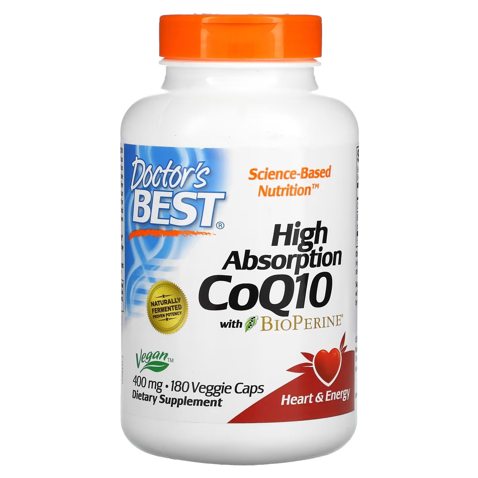 Doctor's Best High Absorption CoQ10 with BioPerine, 180 Vegetarian Capsules