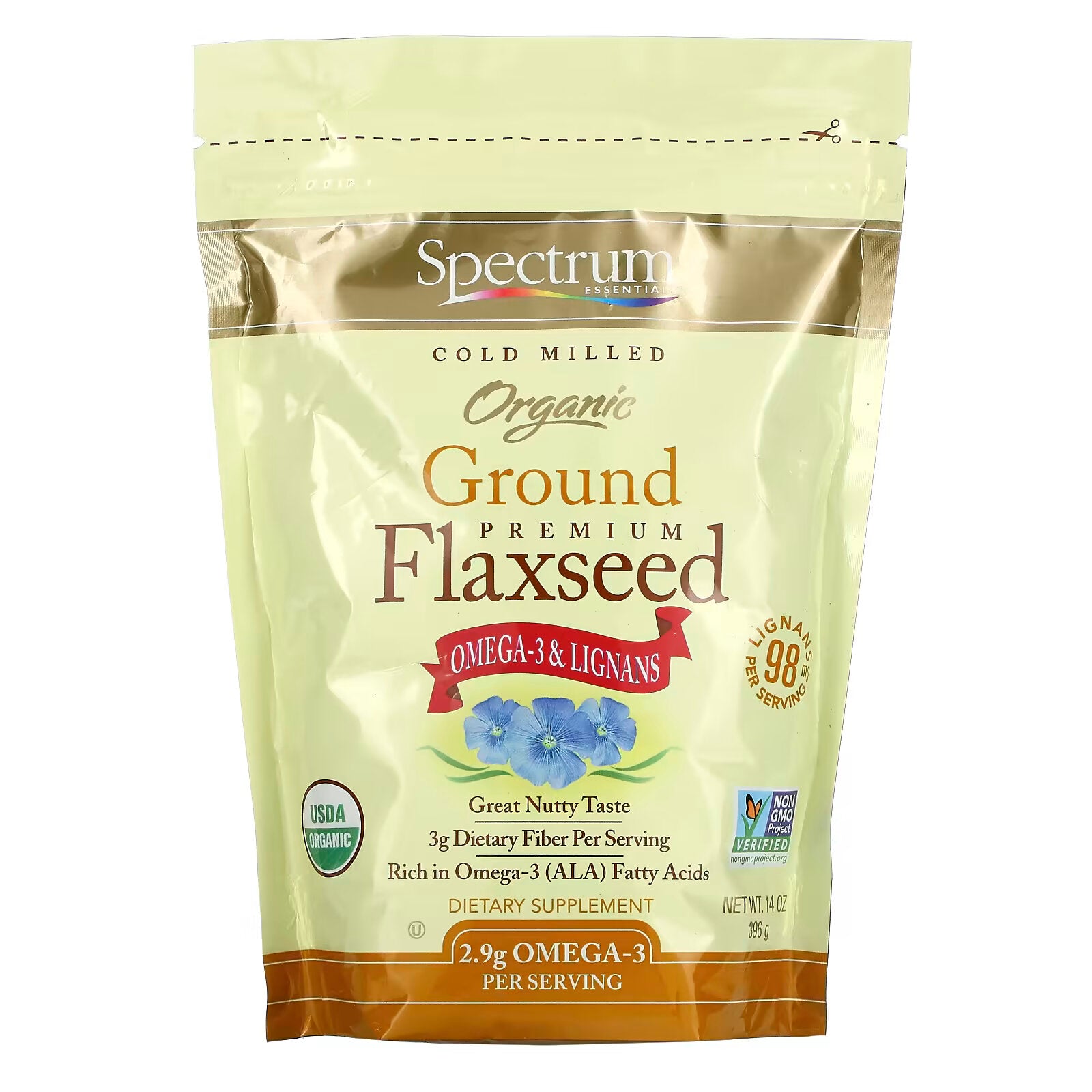 Spectrum Essentials Premium Organic Ground Flaxseed, 396g