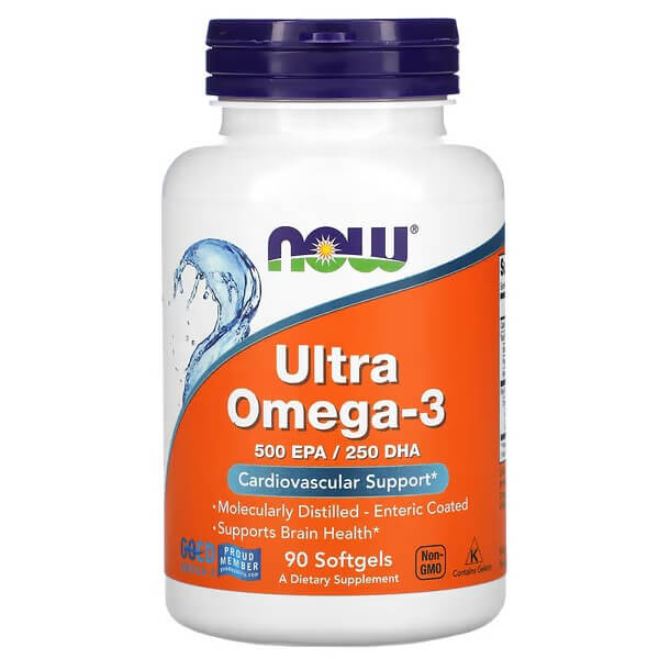 Omega-3 500 EPA/250 DHA Ultra Now Foods, 90 capsules