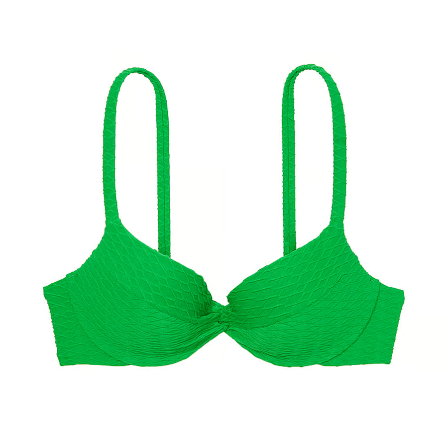 Victoria's Secret Swim Mix & Match Twist Push-Up Fishnet Bikini Top, Jade Green