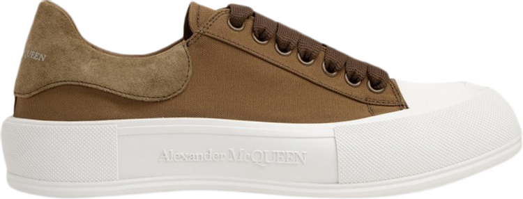 حذاء رياضي Alexander McQueen Deck Plimsoll Khaki باللون الأخضر