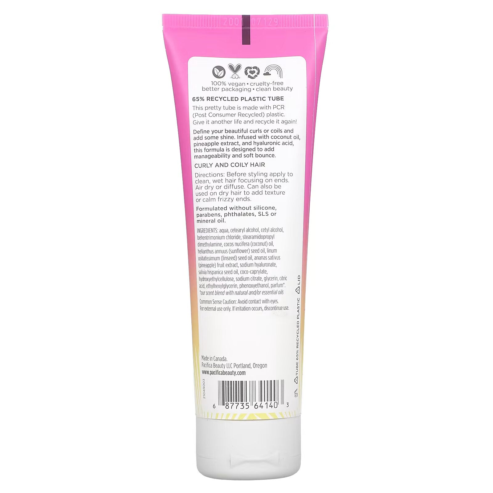 Pacifica Pineapple Swirl Curl Shaping Cream, 118 ml