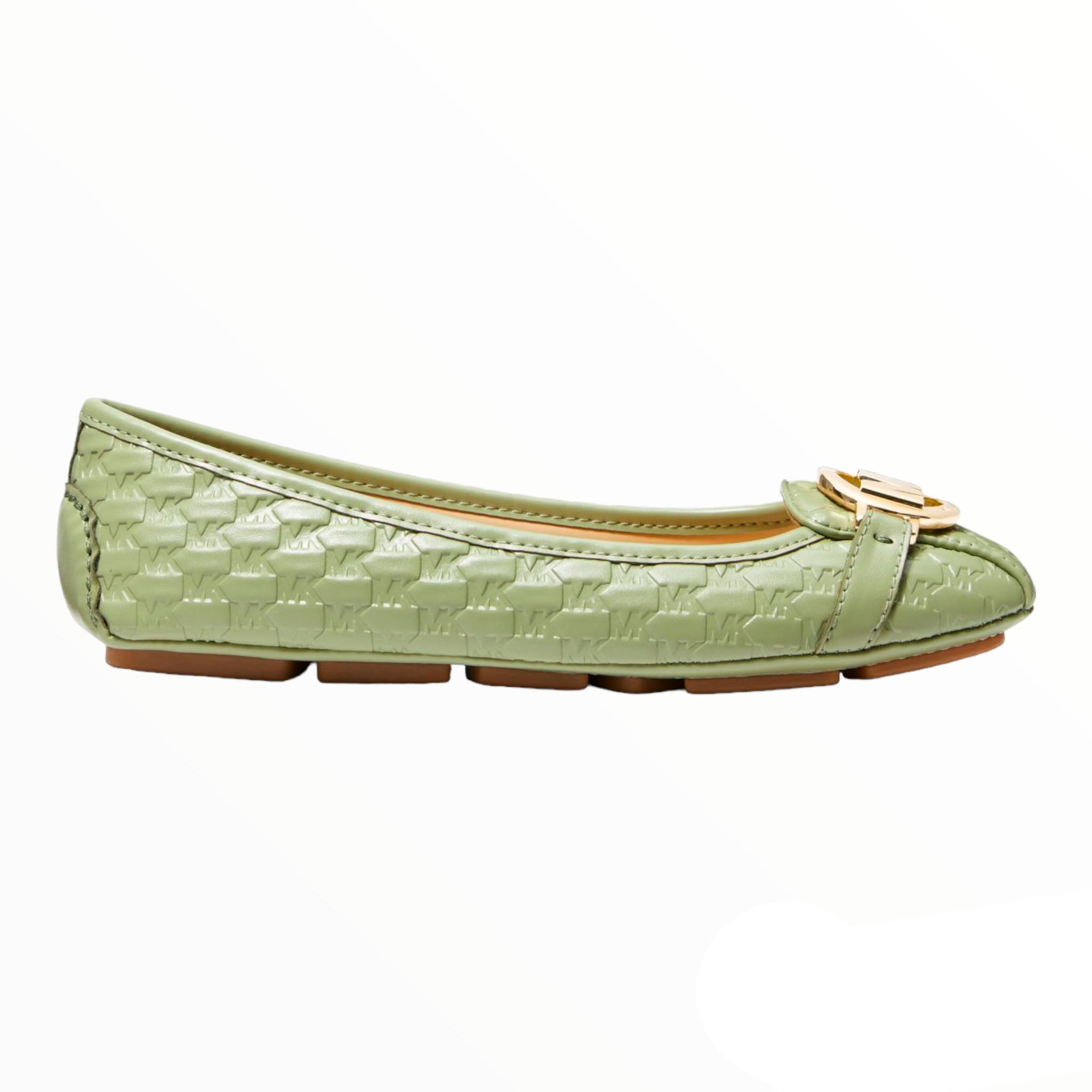 Michael Michael Kors Fulton Logo Embossed Faux Leather Moccasins, Green