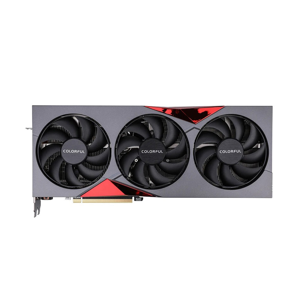 بطاقة رسوميات ملونة Battle Ax GeForce RTX 4070 Ti Super Deluxe Edition، سعة 16 جيجابايت، باللون الأسود/الأحمر