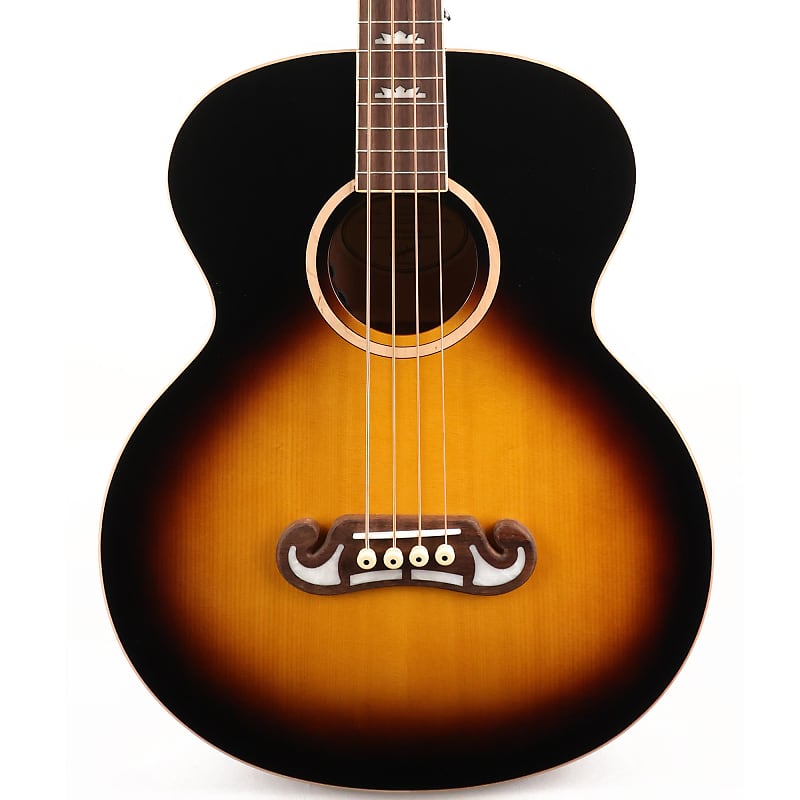 جيتار باس كهربائي Epiphone El Capitan J-200 Studio Acoustic-Electric Bass Aged Vintage Sunburst جيتار باس كهربائي Epiphone El Capitan J-200 Studio Aged