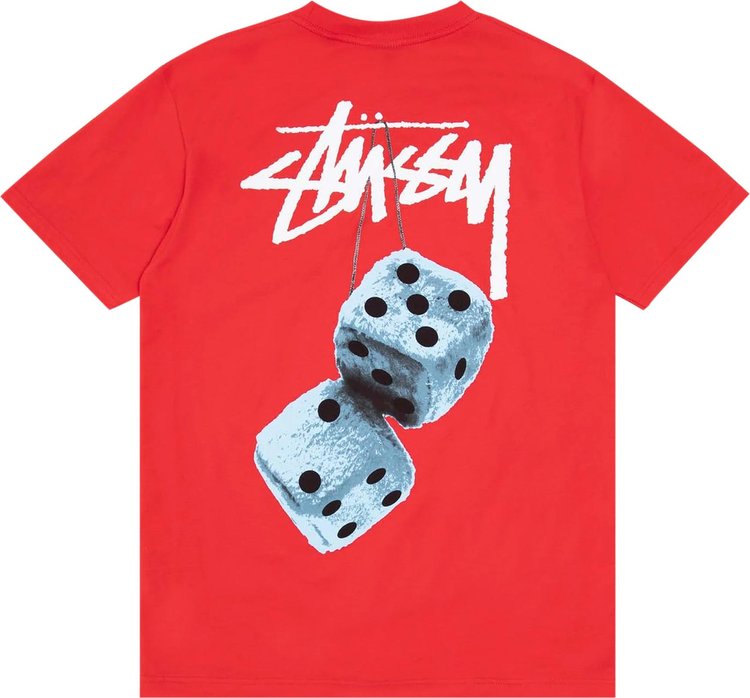 Stussy Fuzzy Dice Tee 'Red', red