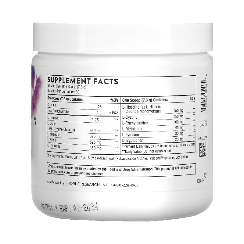 Thorne Research Berry Flavored Amino Acid Complex 228 g.