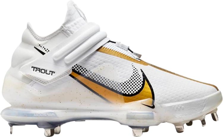 Nike Force Zoom Trout 7 Pro Mid 'White Metallic Gold' Cleats, White