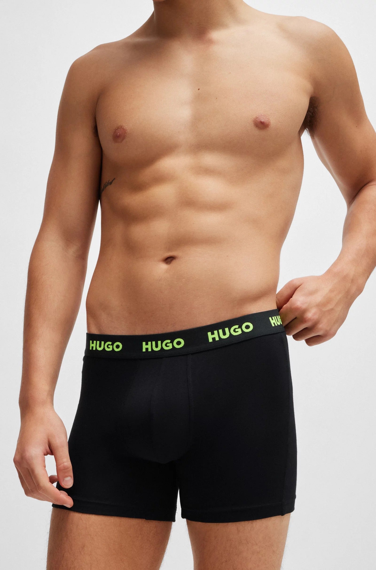 Hugo Three-pack Of Stretch-cotton Briefs With Logo, 3-piece, multicolor