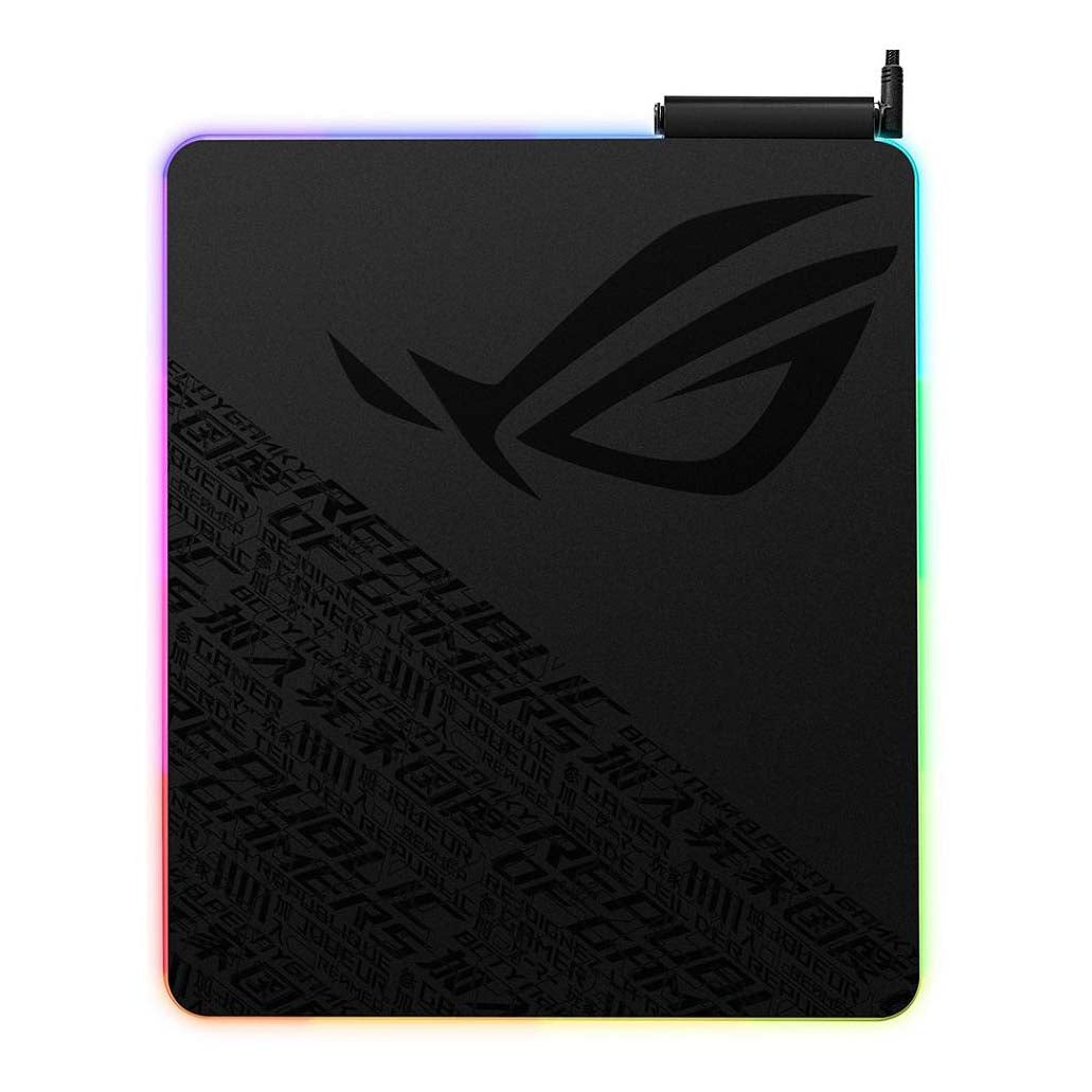 لوحة ماوس الألعاب Asus NH02-ROG Balteus RGB، باللون الأسود