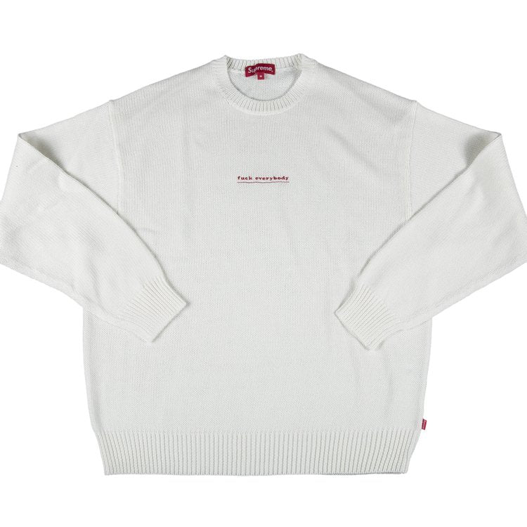 Supreme f*ck Everybody Sweater 'White' Sweater, white