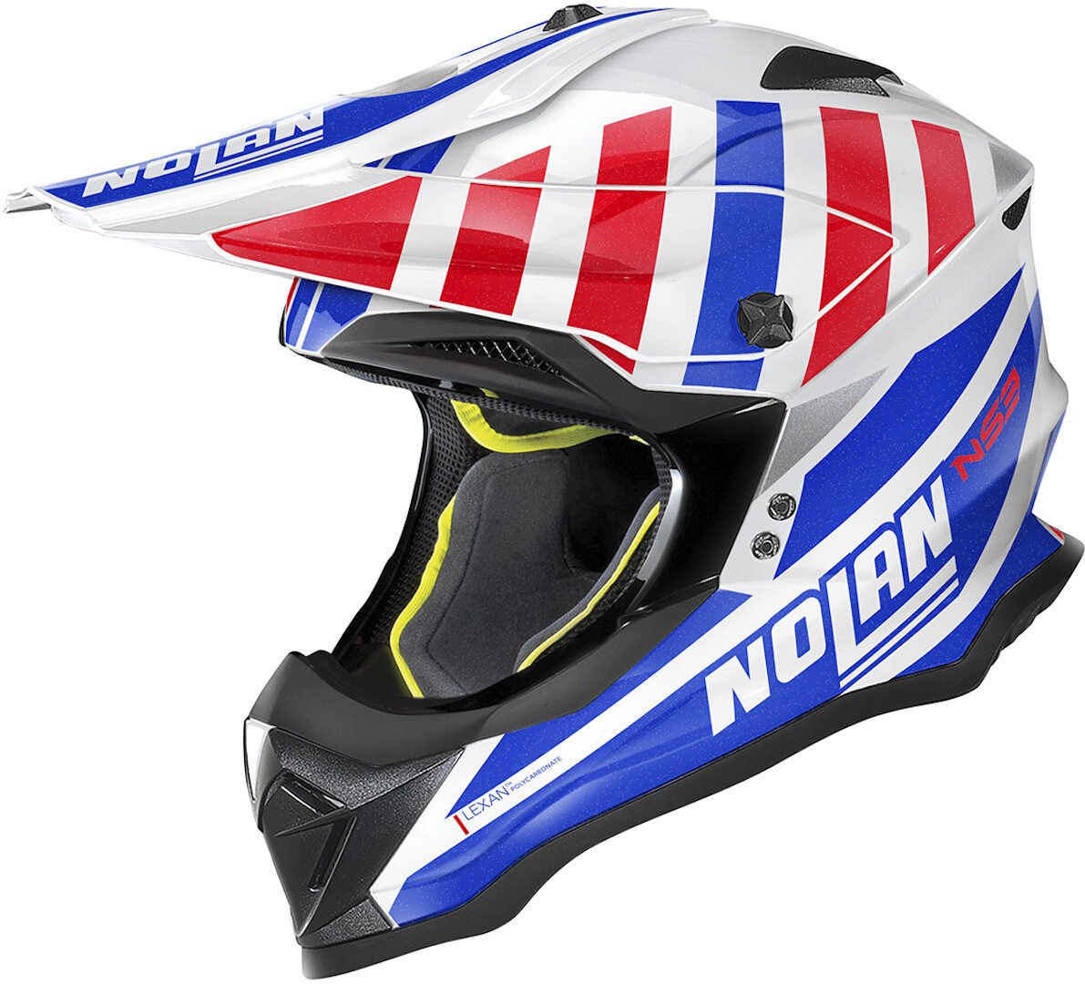 Nolan N53 Cliffjumper Motocross Helmet, White/Red/Blue