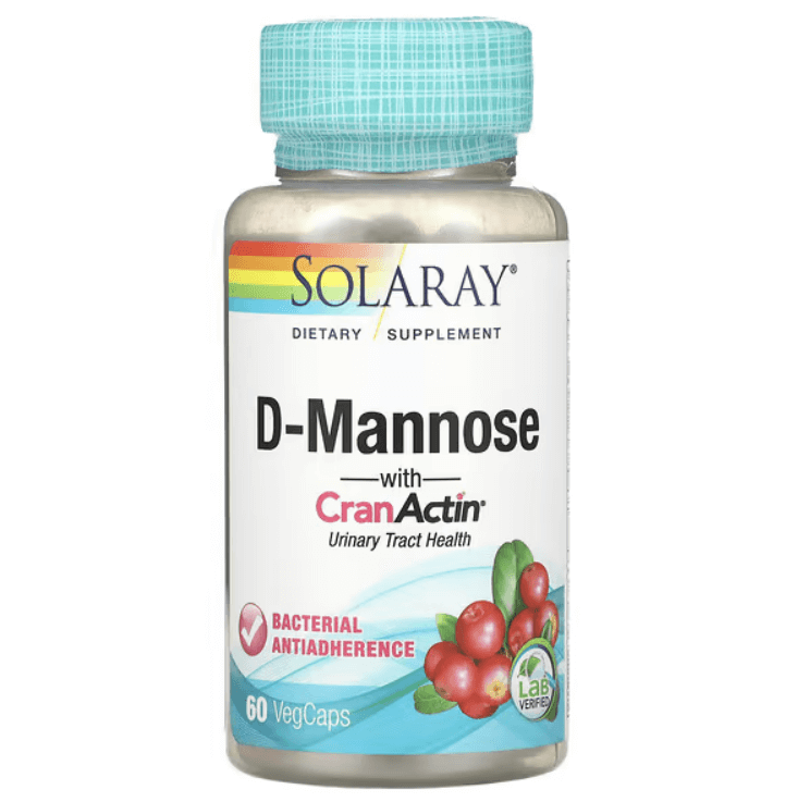 D-Mannose with CranActin for Urinary Tract Health, 60 Capsules, Solaray