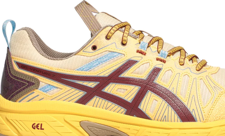 حذاء رياضي hn1-s gel venture 7 'yellow' من Asics، باللون الأصفر