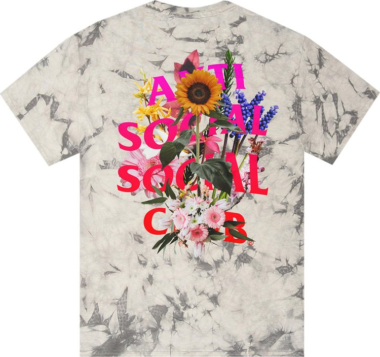 Anti Social Social Club Bouquet For The Old Days Tie Dye Tee 'Black', cream