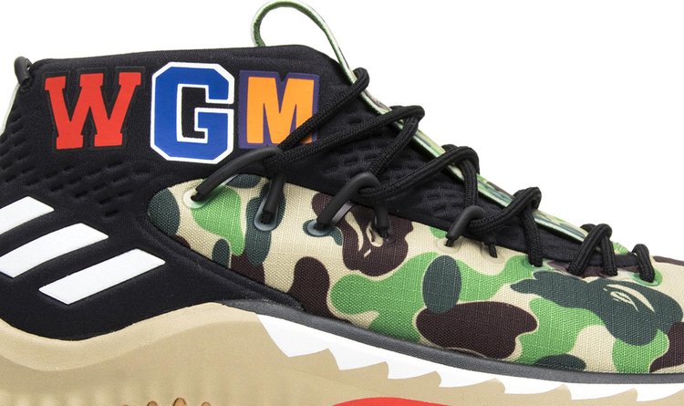 Adidas A Bathing Ape x Dame 4 'Green Camo' sneakers, green