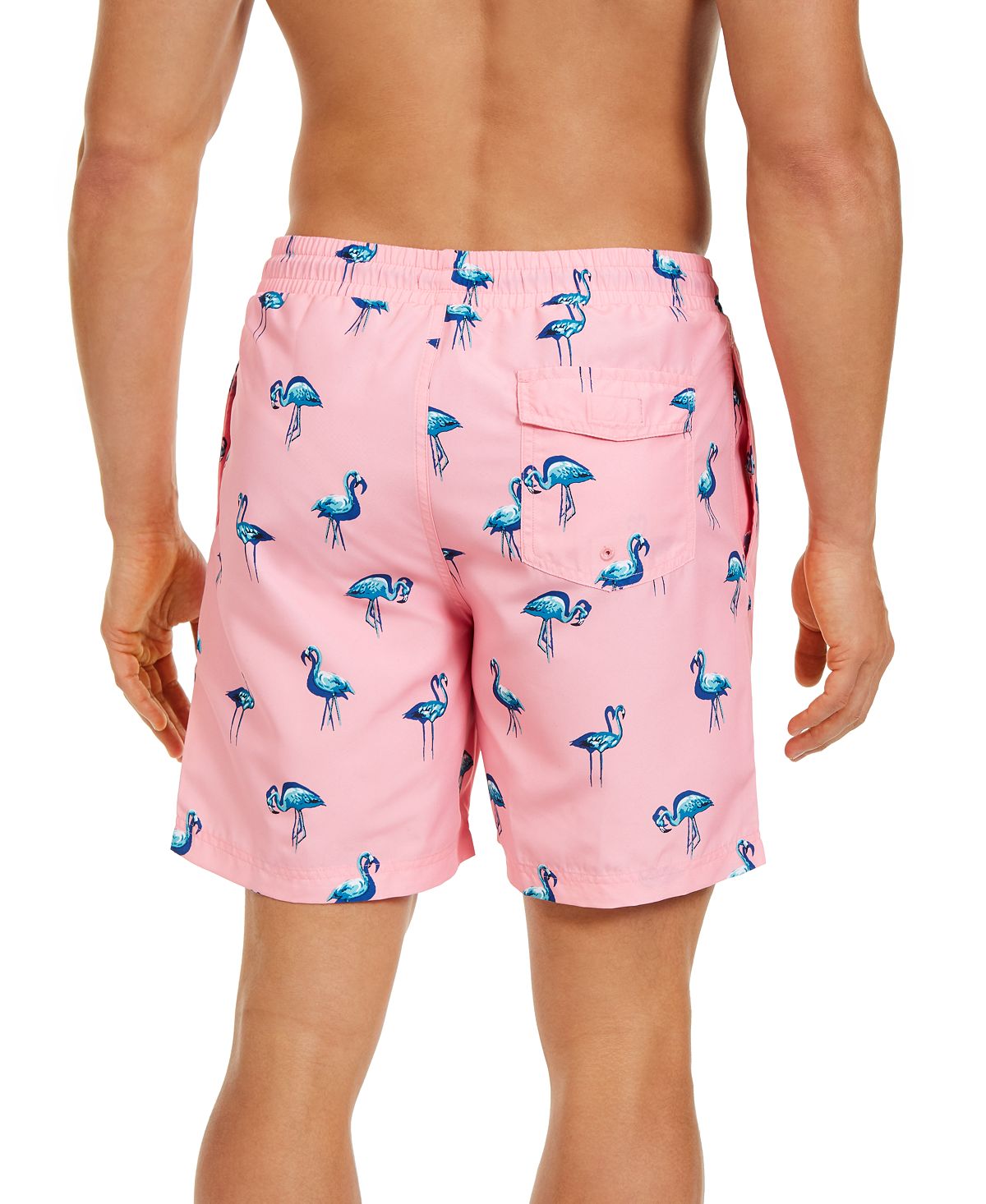 Men's 7" Flamingo Print Quick-Dry Performance Swim Trunks Made for Macy's Club Room multi