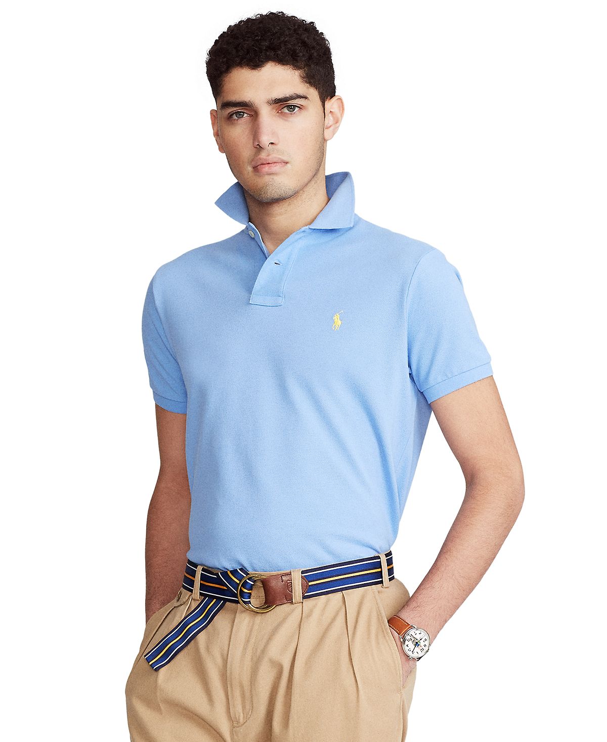 Polo Ralph Lauren Men's Slim Fit Mesh Custom Polo Shirt, Multi