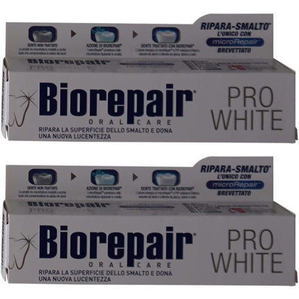 Biorepair Pro White Whitening Toothpaste with Micro-Repair, 2 02 fl oz, 60 ml - pack of 2. , Vittleitaly