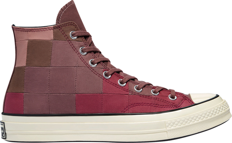 Converse Chuck 70 High Plant Color Patchwork Sneakers - Rose Taupe, Red