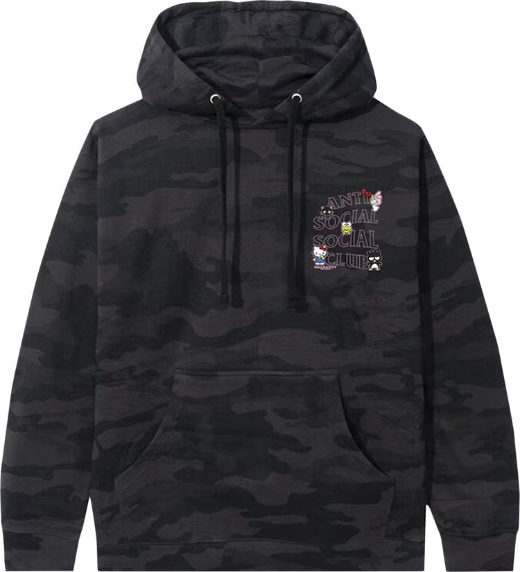 Anti Social Social Club x Hello Kitty And Friends Hoodie 'Black Camo', black