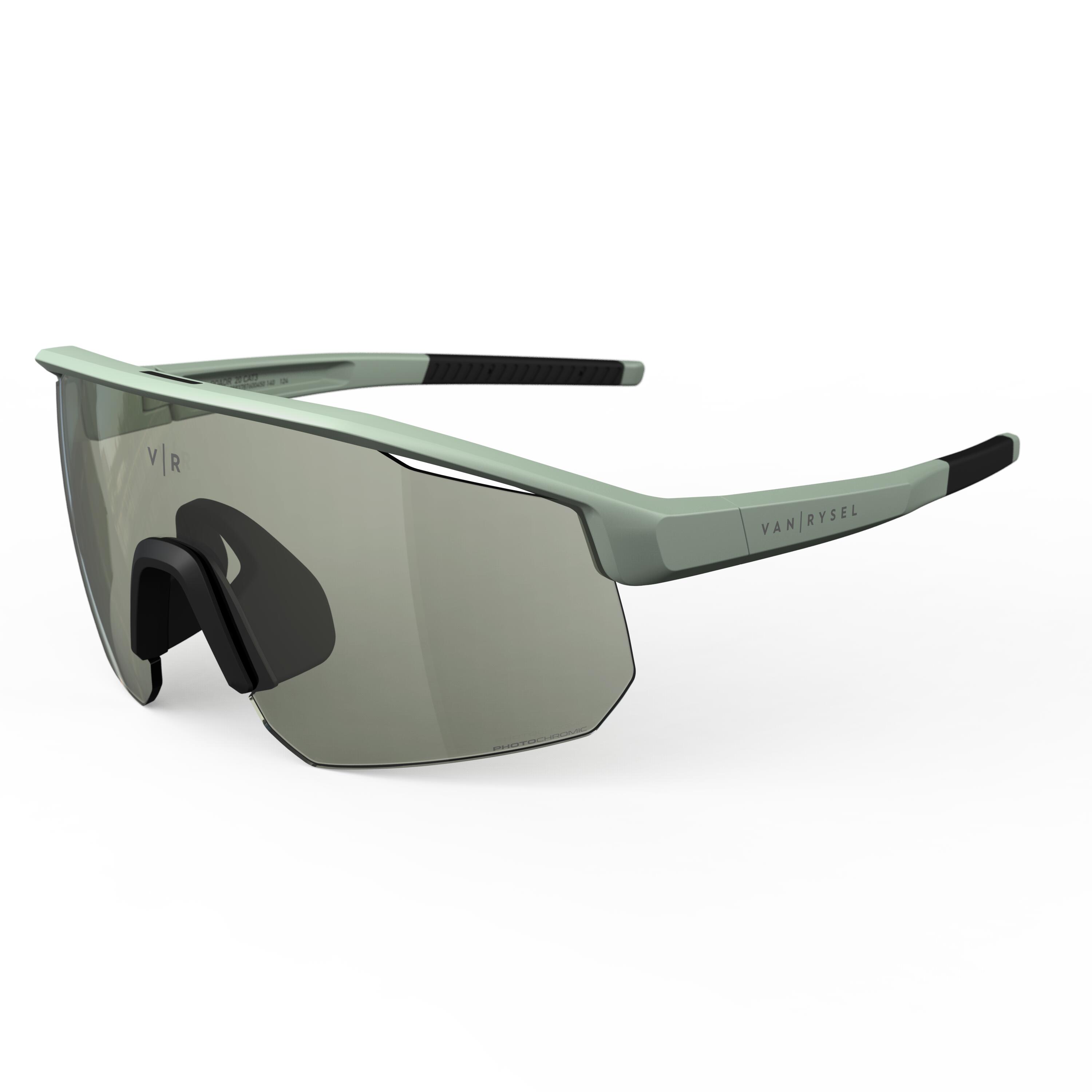 Cycling glasses RR 900 photochrom women/men gray VAN RYSEL, sage