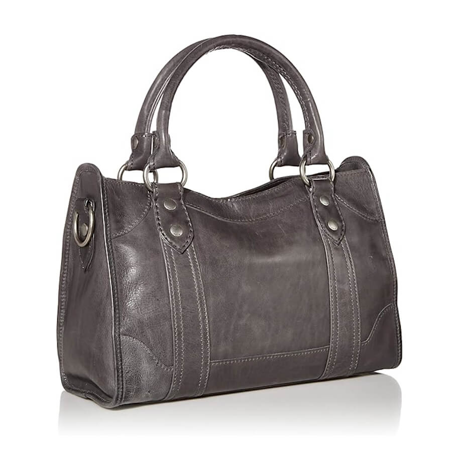 Frye Melissa Zip Satchel Leather Bag, Gray