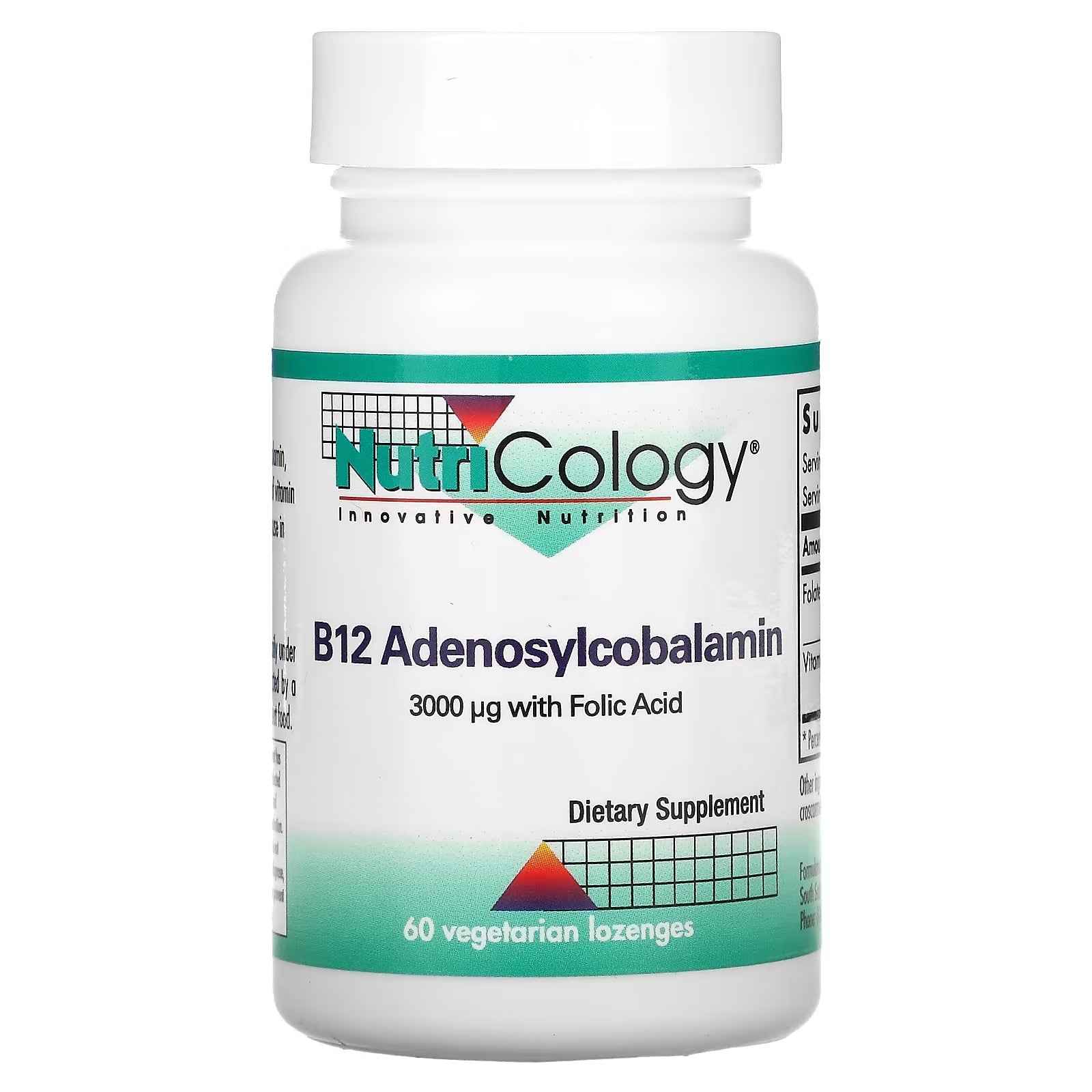 Nutricology Adenosylcobalamin B12, 60 Vegetarian Lozenges