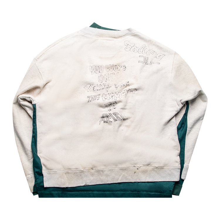 Maison Mihara Yasuhiro Sing Tomorrow Pullover 'White/Green', white