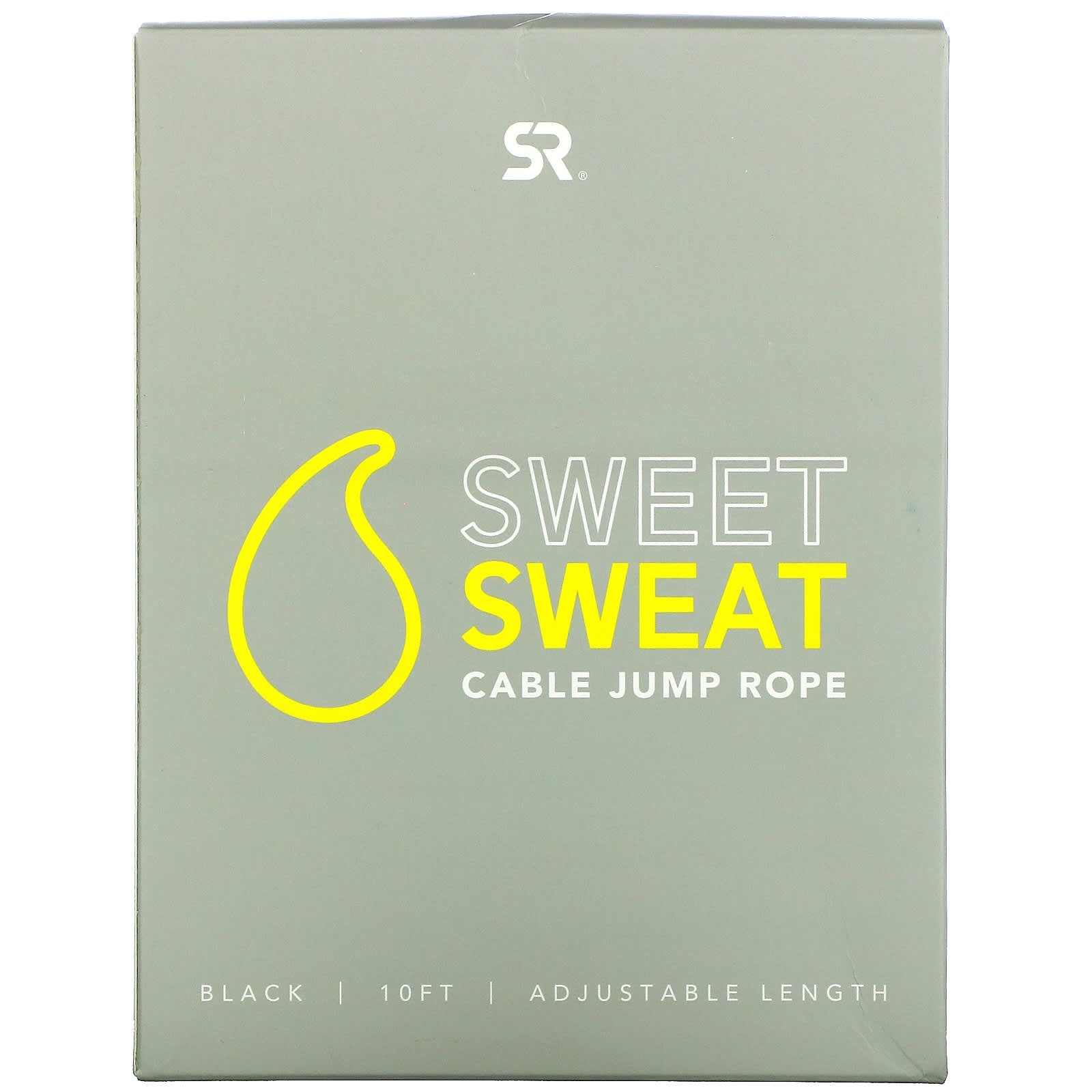 حبل القفز من شركة Sports Research Sweet Sweat، باللون الأسود