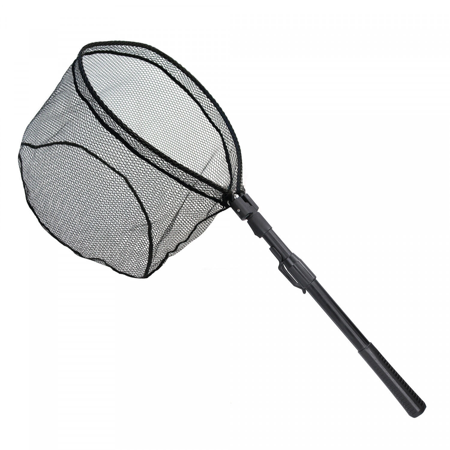 Spinning net for predatory fish, rubberized with one-handed mechanism 113cm ZITE black