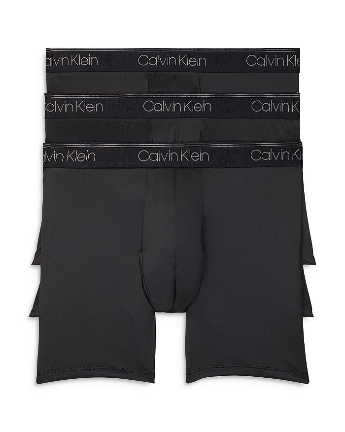 Stretch, Moisture-wicking Microfiber Boxer Briefs, Pack of 3. Calvin Klein