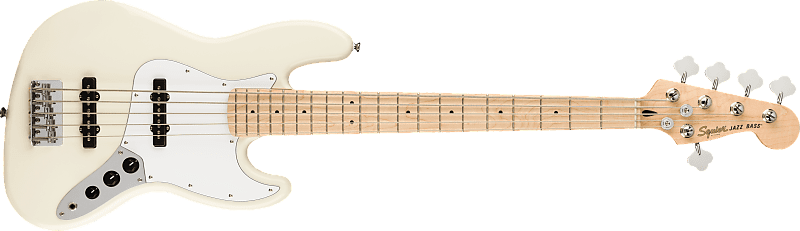 Squier Affinity Series Jazz Bass V, Maple Neck, White Fingerboard, Olympic White 0378652505