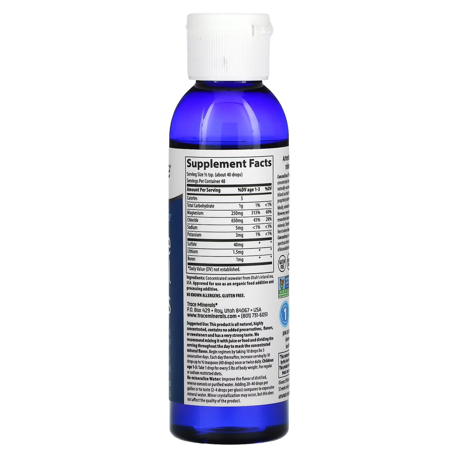 Trace Minerals ConcenTrace, drops with trace elements, 118 ml