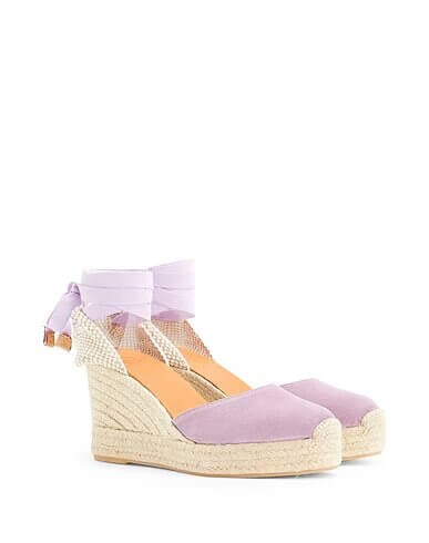 Espadrilles 8 by Yoox Suede Essential Wedge, lilac