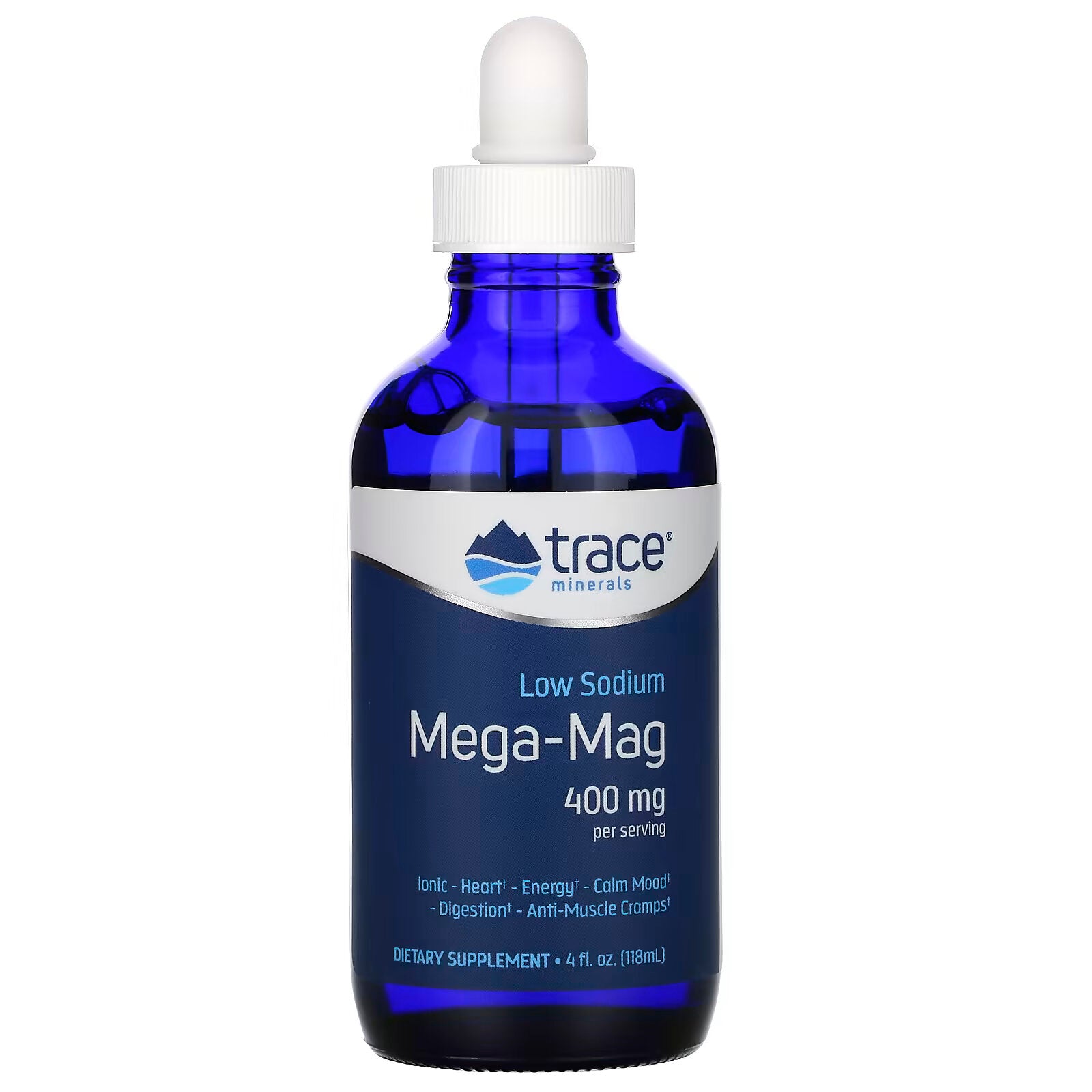 Trace Minerals Mega-Mag Low Sodium 400 mg, 118 ml