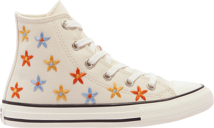 Sneakers Converse Chuck Taylor All Star High GS Spring Flowers, cream