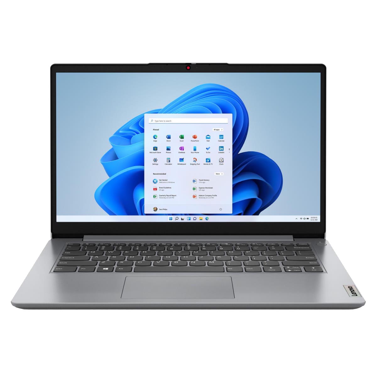 Laptop Lenovo IdeaPad 1i 14'', 4 GB/128 GB, gray, English keyboard