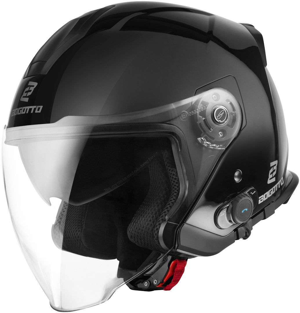 Bluetooth helmet Jet Bogotto V586 BT with logo, black