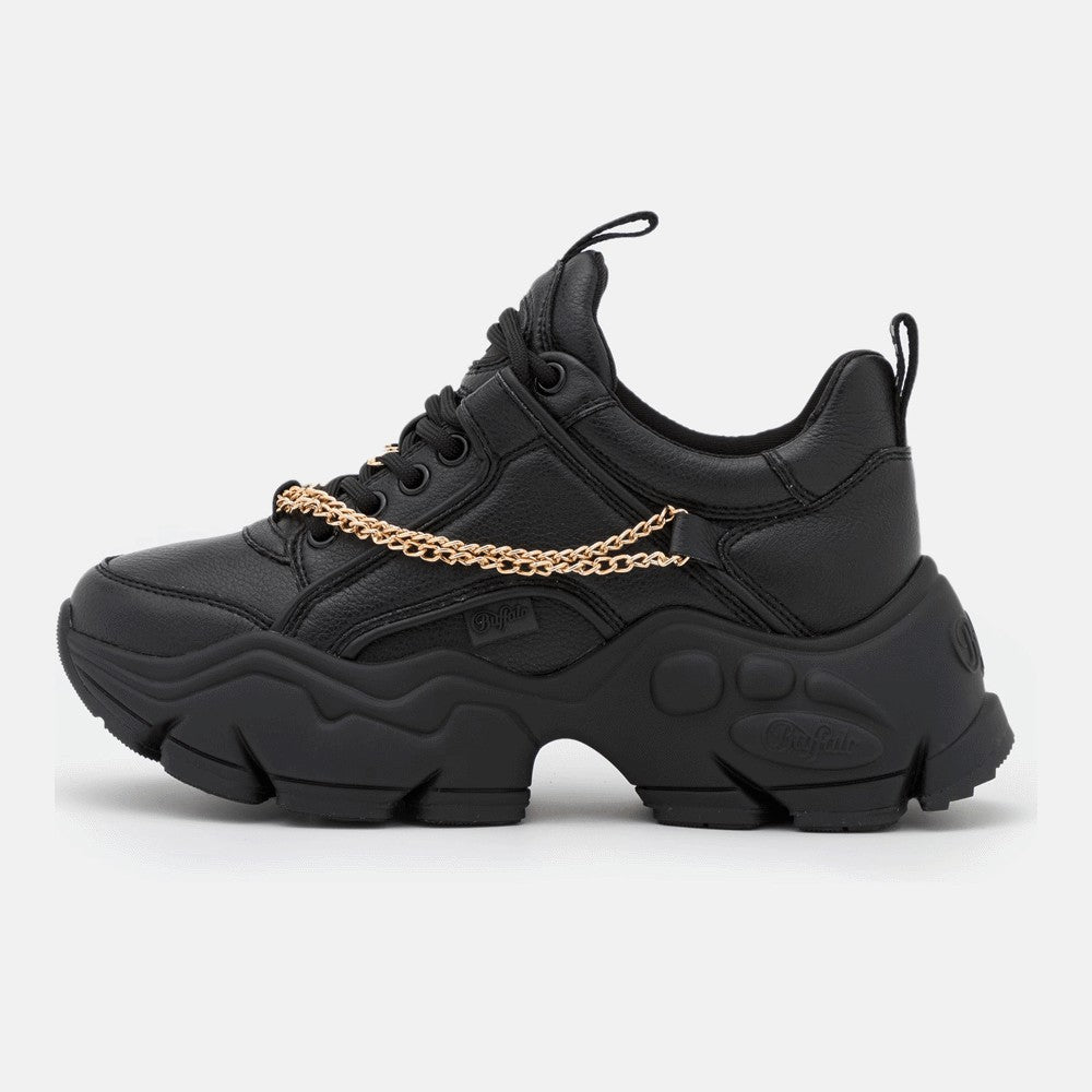 Buffalo Vegan Binary Chain sneakers, black/gold