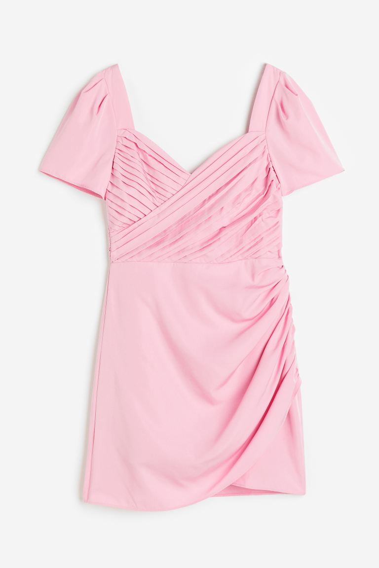 H&M puff sleeve dress, light pink