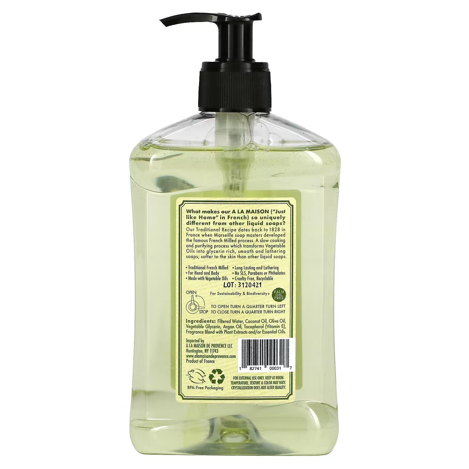 A La Maison de Provence, Liquid Hand & Body Soap, Rosemary & Mint, 16.9 fl oz (500 ml)